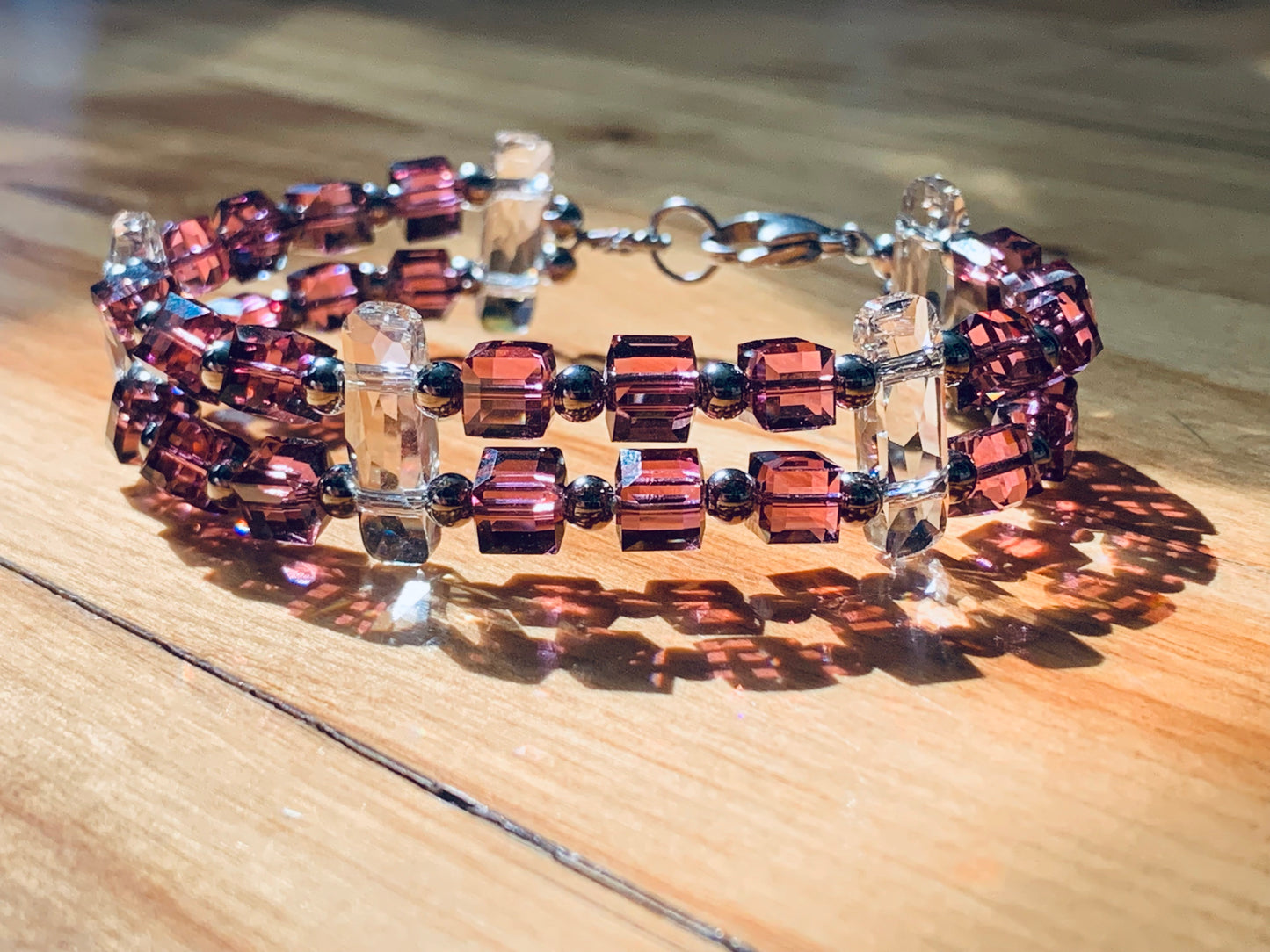 No 45 - Swarovski double vintage old pink 5601.