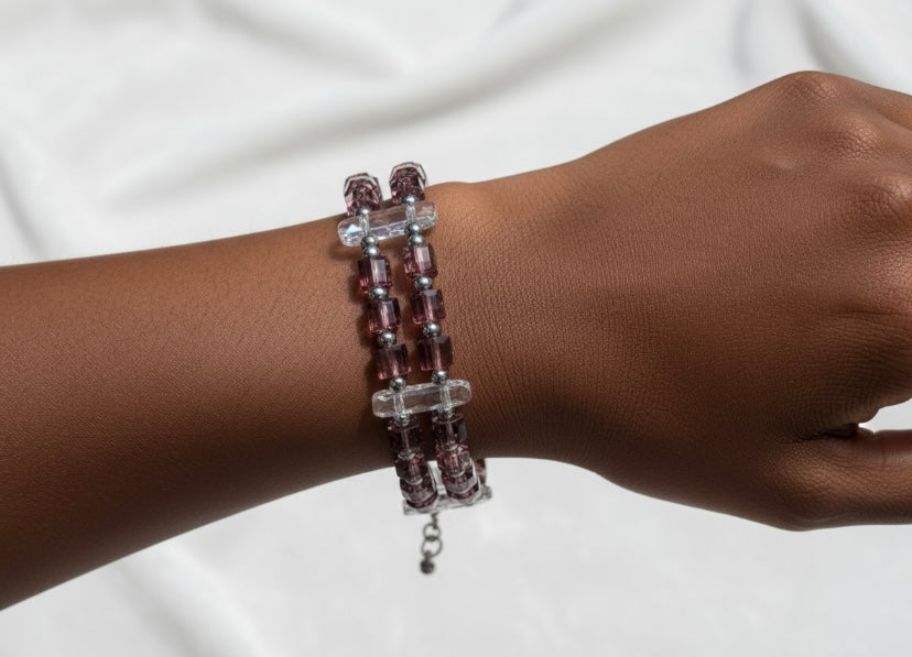 No 45 - Swarovski double vintage old pink 5601.