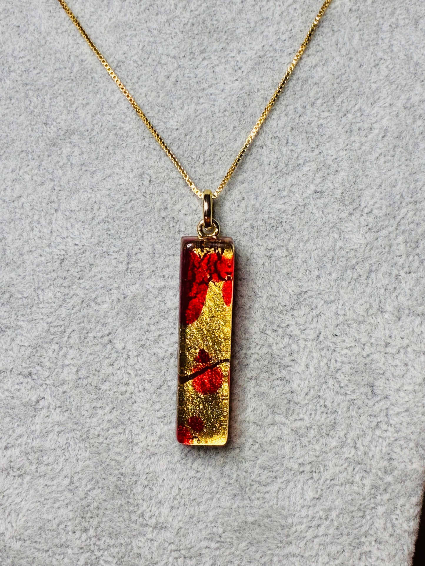 No 73 - Murano rouge feu et feuille d'or