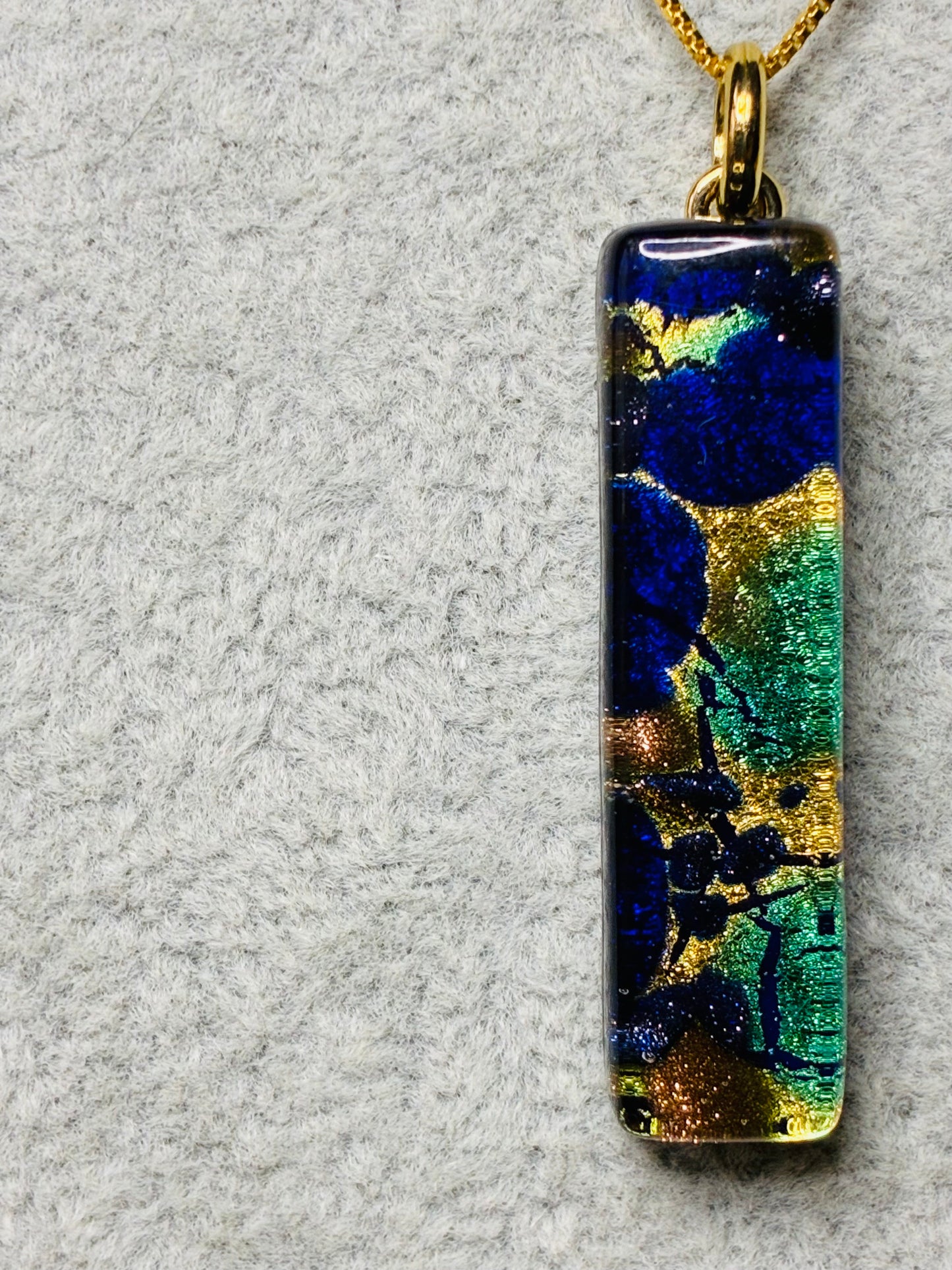 No 74 - Murano Aqua cobalt et feuille d'or