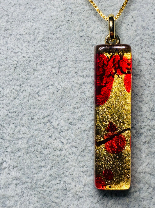 No 73 - Murano rouge feu et feuille d'or