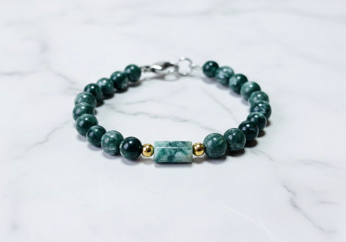 no 75 - Séraphinite et émeraude