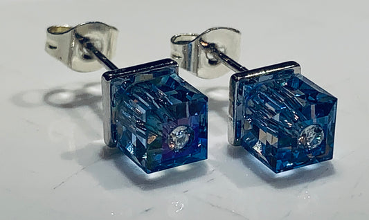 Boucles d'oreilles Swarovski - bleu saphir