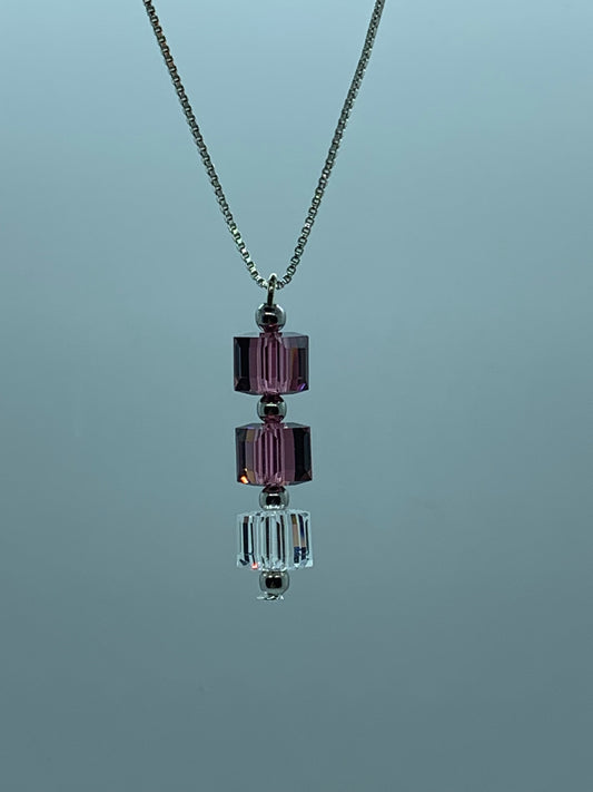 No 55 - Swarovski - Cube 5601 vintage old pink 6mm.