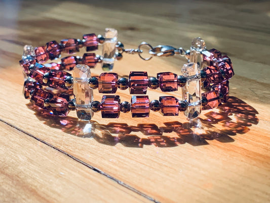 Swarovski double vintage old pink 5601.