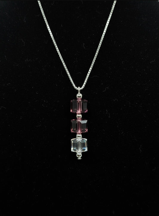 No 55 - Swarovski - Cube 5601 vintage old pink 6mm.