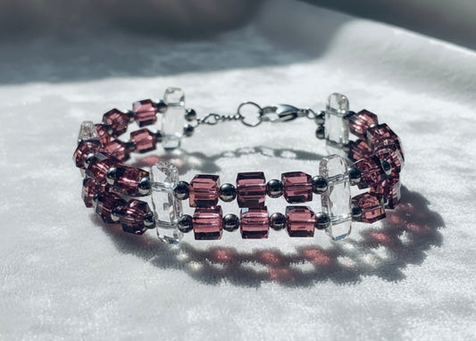No 45 - Swarovski double vintage old pink 5601.